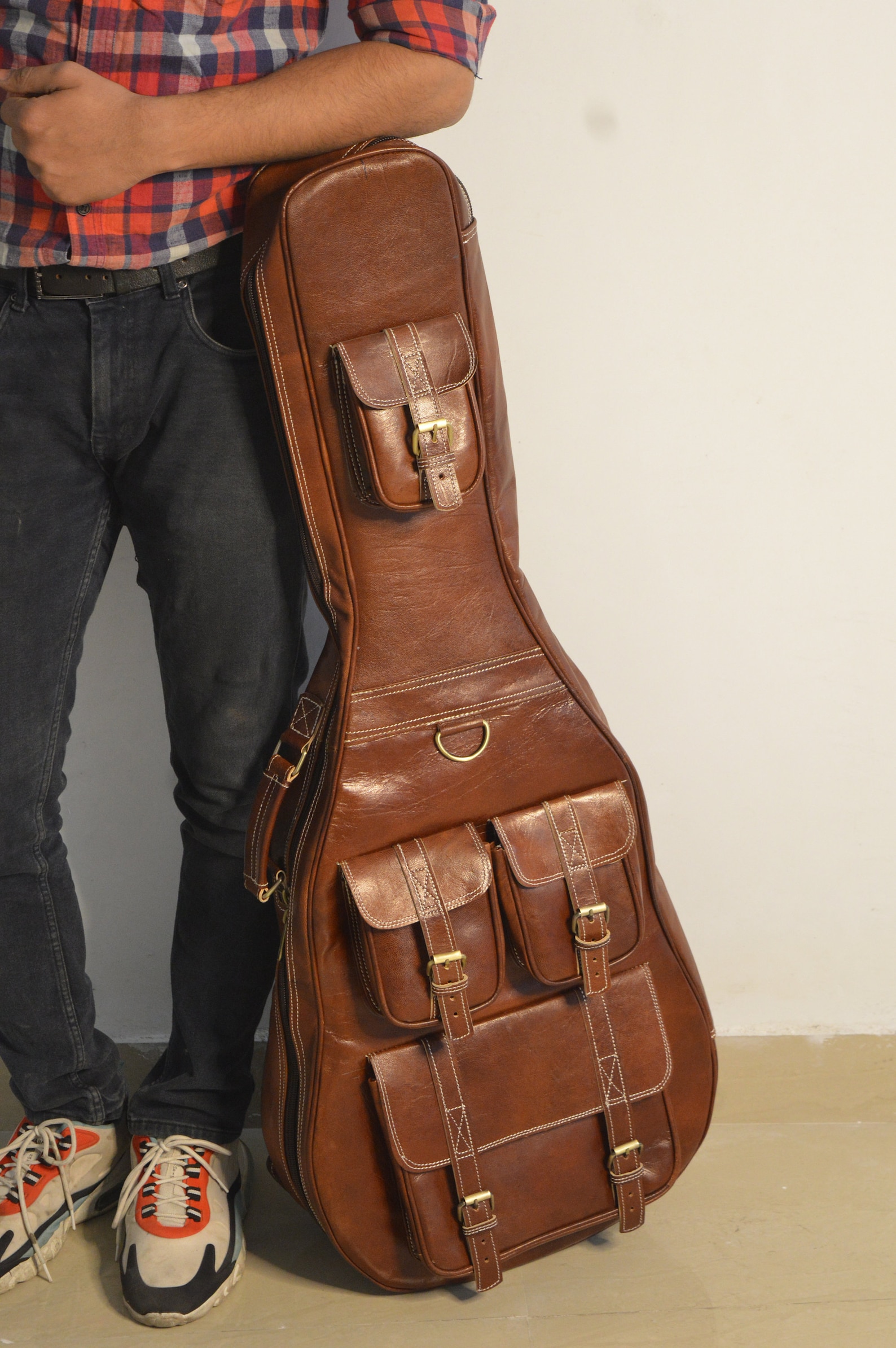 Leather Guitar Case Soft Case Guitar Bag Leather Case Etsy