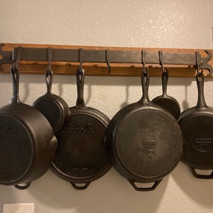 Hand Forged Cast Iron Pot Skillet Rack Hanger