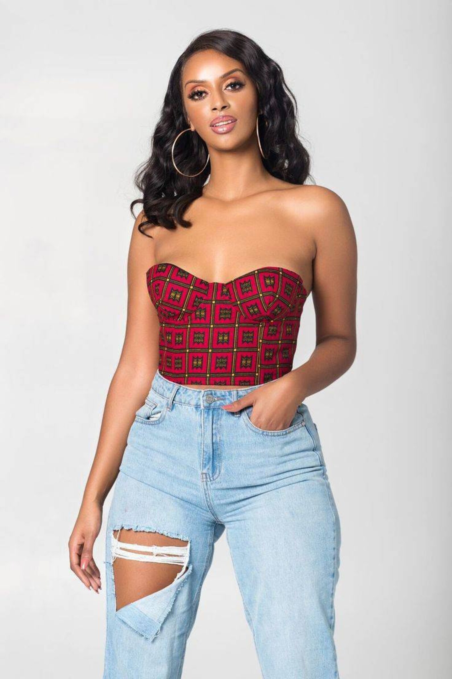 Ankara Tube Top. Fitted Bustier. Women wear Blouse tops Etsy