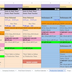 Stage Manager&#39;s Pre-Production Hub