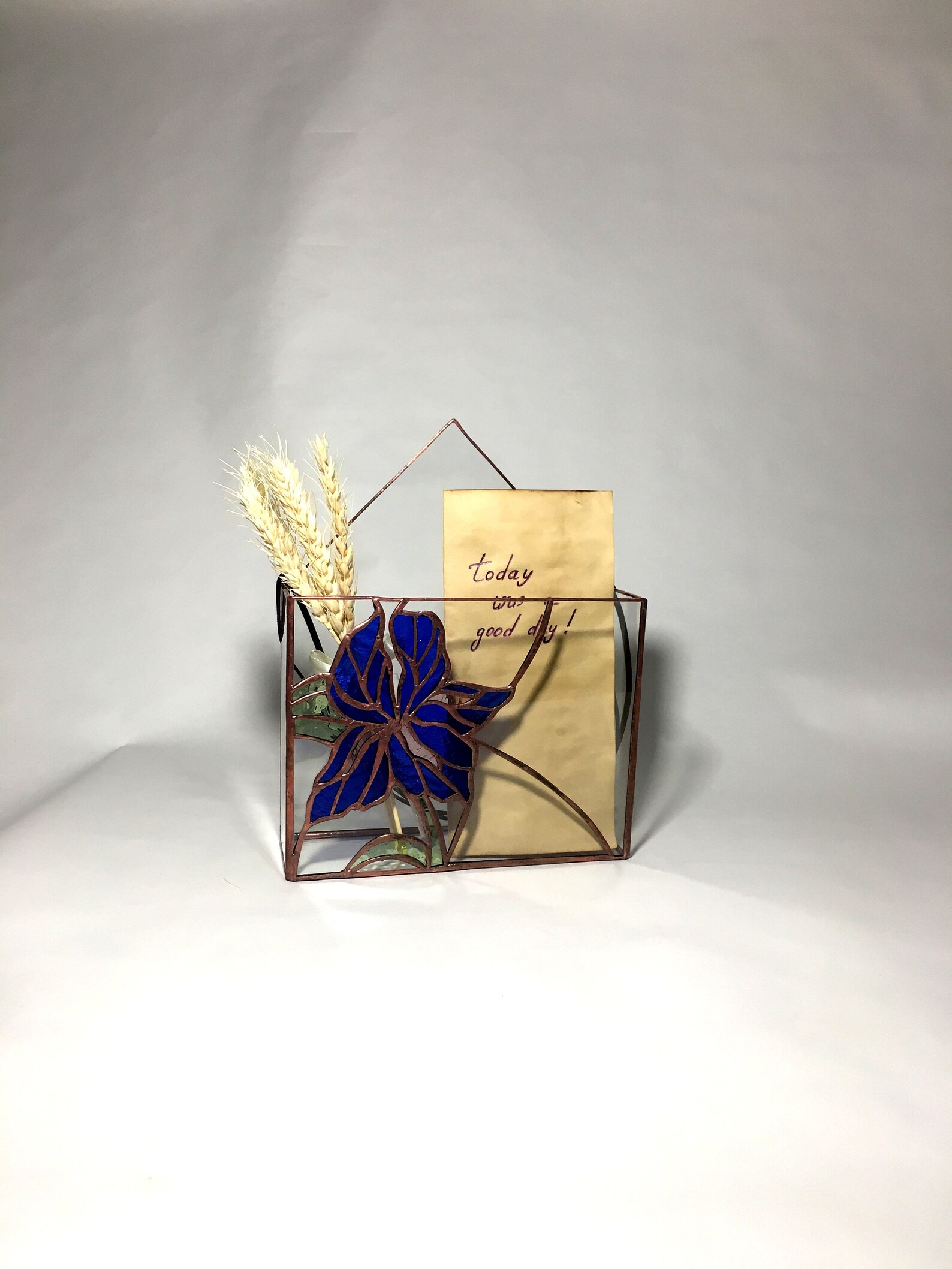 Stained glass envelope hanging storage storage box pencil Etsy