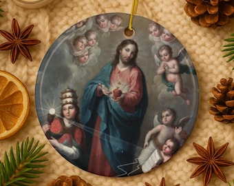 Sacred Heart of Jesus Ornament - Catholic Christmas Decor