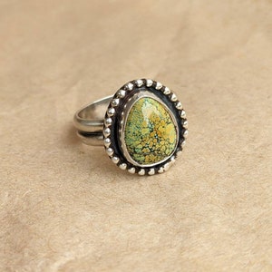 Size 8 All Natural Blue Moon Turquoise Ring - Collectible Turquoise! Gorgeous webbing on turquoise stone.