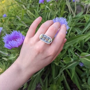 Size 7 Display Ring of All Natural Orvil Jack Turquoise - Unique Boho Ring