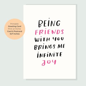 Download instantâneo cartão de amigo incrível, cartão imprimível Bestie, cartão fofo de melhores amigos, cartão de amigos adoráveis, cartão de amigos para sempre