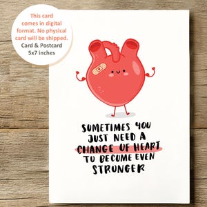 Tarjeta de cirugía cardíaca de descarga instantánea, Tarjeta de corazón linda, Tarjeta de cirugía de bypass, Tarjeta de recuperación cardíaca, Tarjeta de cirugía a corazón abierto, Tarjeta de pronta recuperación.