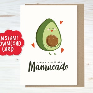 Cartão para nova mãe para download instantâneo, Cartão para mãe grávida para impressão, Cartão para impressão de parabéns, você é mãe, Cartão mamacado, Cartão de maternidade fofo