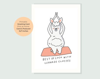 Carte de grossesse à téléchargement immédiat, cadeau de classe Lamaze drôle, carte-cadeau de classe Lamaze, carte de lama Félicitations, vous êtes enceinte, carte de nouvelle maman