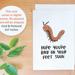 Tarjeta de recuperación de descarga instantánea, tarjeta de cirugía divertida para imprimir en casa, linda tarjeta de cirugía de rodilla, tarjeta para recuperarse, tarjeta de cirugía de pie,