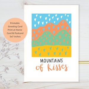 Instant Download I Love You card, Sweet Valentines printable card, Mountain lover card, Boyfriend hiker card, mountain hiking birthday card
