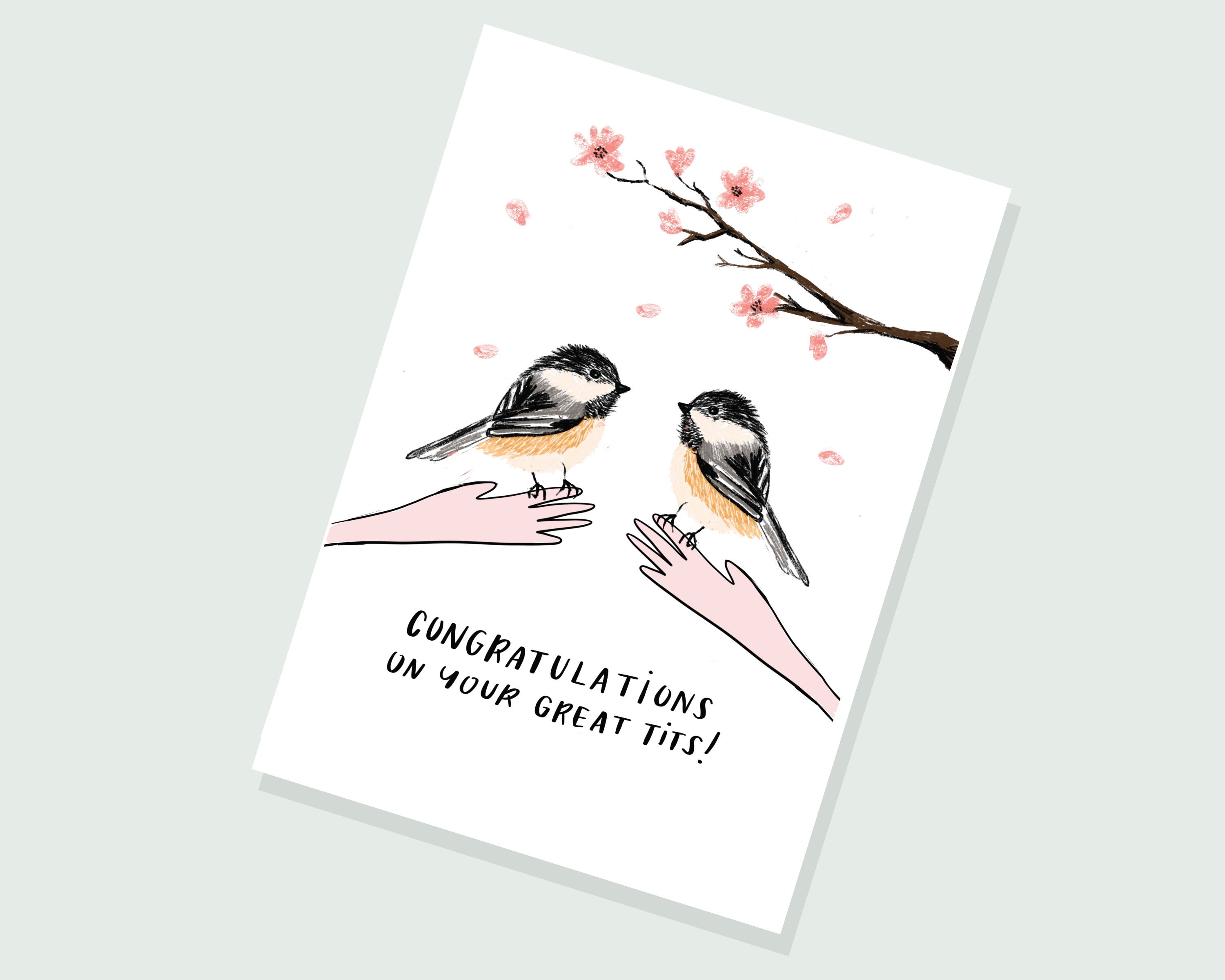 Instant Download Printable Funny Boob Job Card, Cute Tits Card, Great Tits Greeting Card, Nice ...