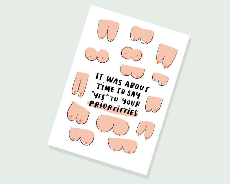 Instant Download Funny Boob Job Card Boob Job Gift Printable - Etsy