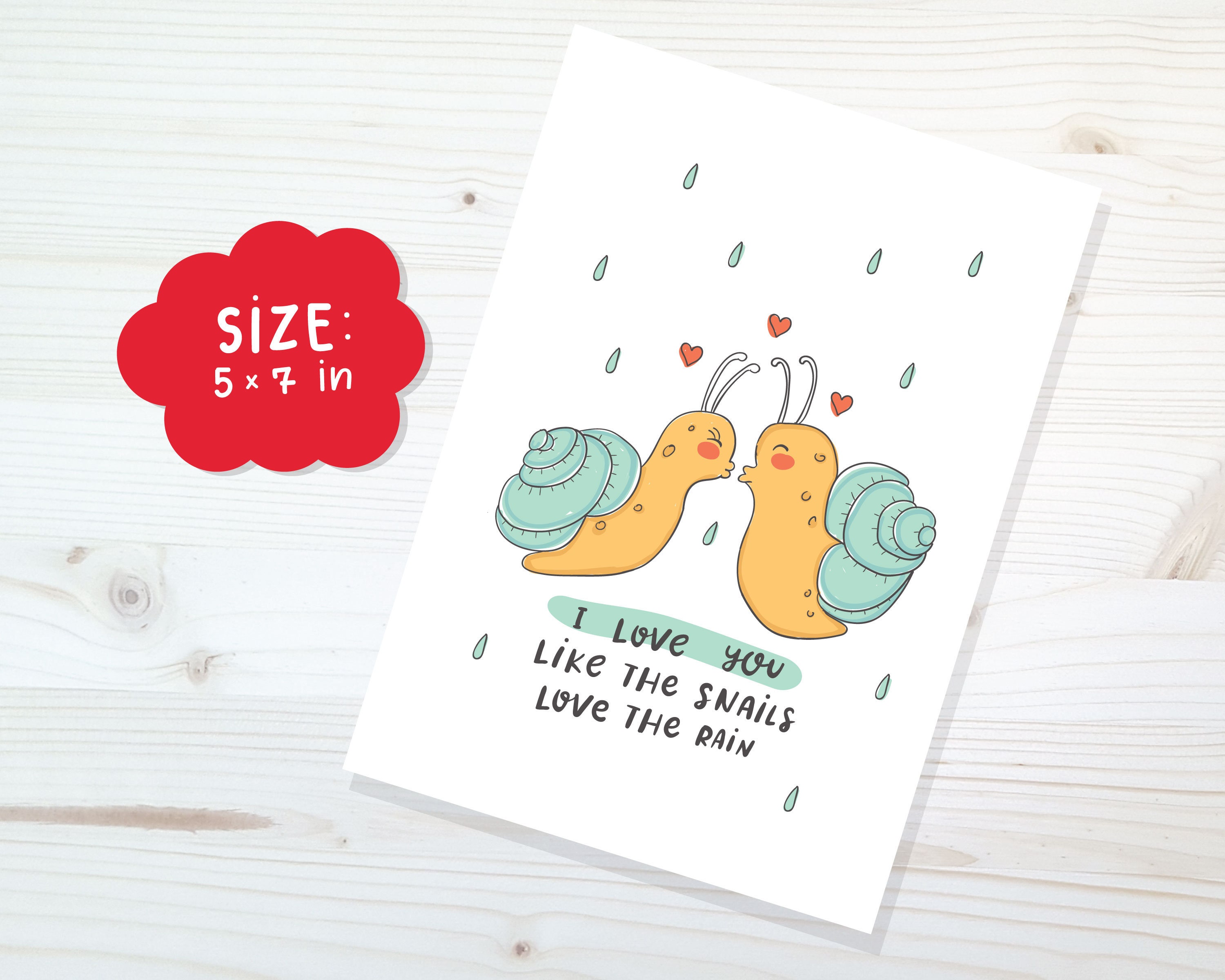 Printable I Love You Card, Snails Anniversary Card, Happy Anniversary ...