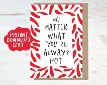 Instant Download Hot Wife Card Printable Hot Husband Card - Etsy
