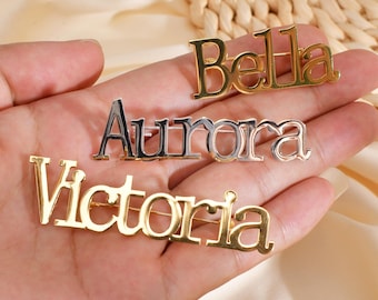 Customized name brooch , personalized name badge, Unisex lapel pin, business gift, anniversary gift, custom gift for her&him