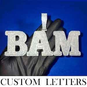 Custom Big Size Letters&Numbers Pendant, Iced Out CZ Diamond Necklace, Bling Hiphop Jewelry, Initials Necklace, Personalised Gift for Him