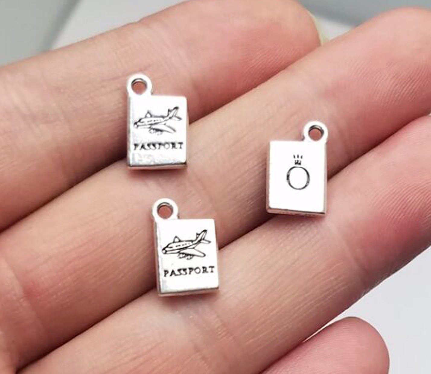 50pcs/lot Passport Charms Antique Silver Plated Passport Etsy