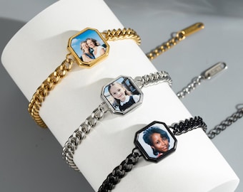 Personalized Photo Bracelet, Portrait Memorial Bracelet, Mother's Day Gift, Couples Gift, Family Gift, Best Friend Gift