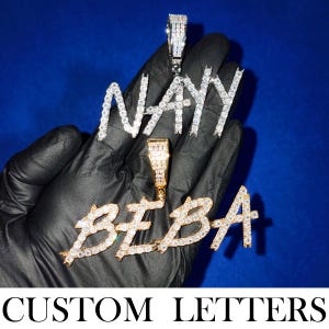 Collar con colgante de letras de pincel Bling personalizado para hombres y mujeres, collar con nombre personalizado, colgante con nombre helado, joyería de hip hop, regalos personalizados