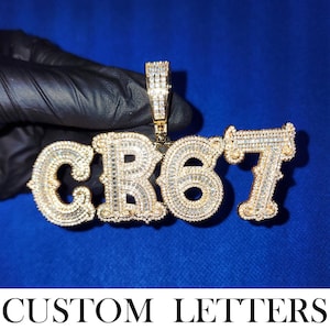 Custom Gothic Letters&Numbers Pendant, Custom Initials Necklace,Bling-bling Hip Hop Necklace,Men&#39;s Jewelry,Personalised Anniversary Gifts