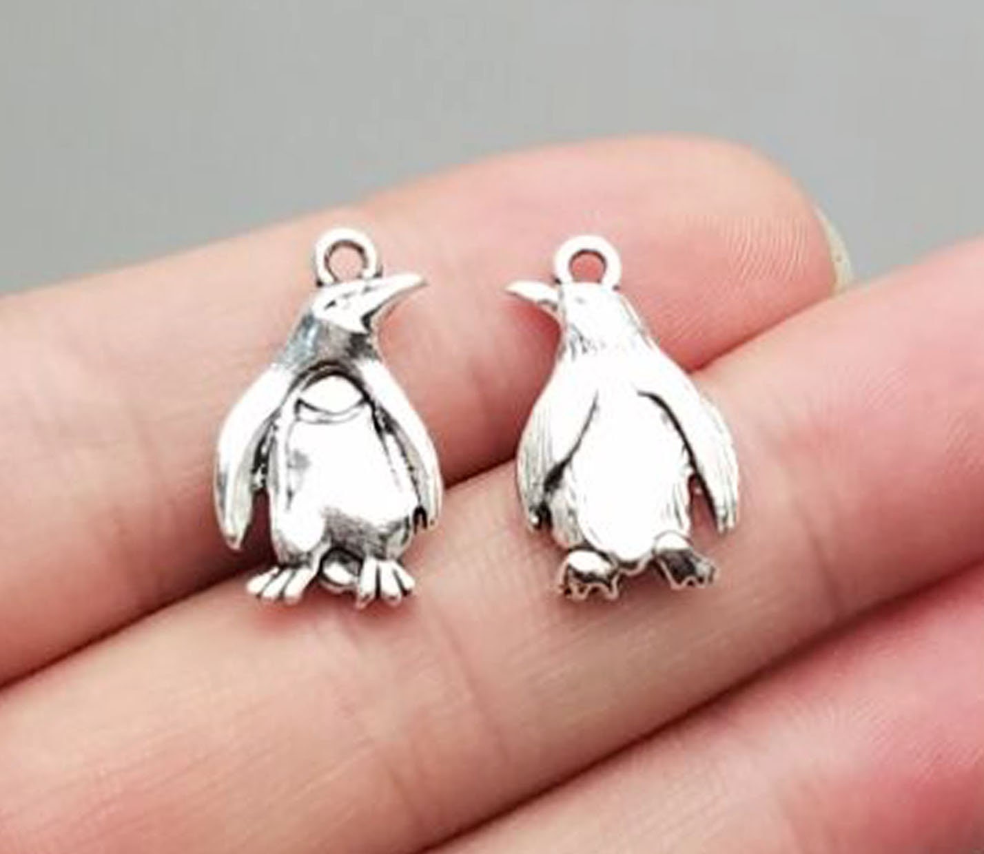 30pcs/lot penguin charms Antique silver plated penguin charms Etsy