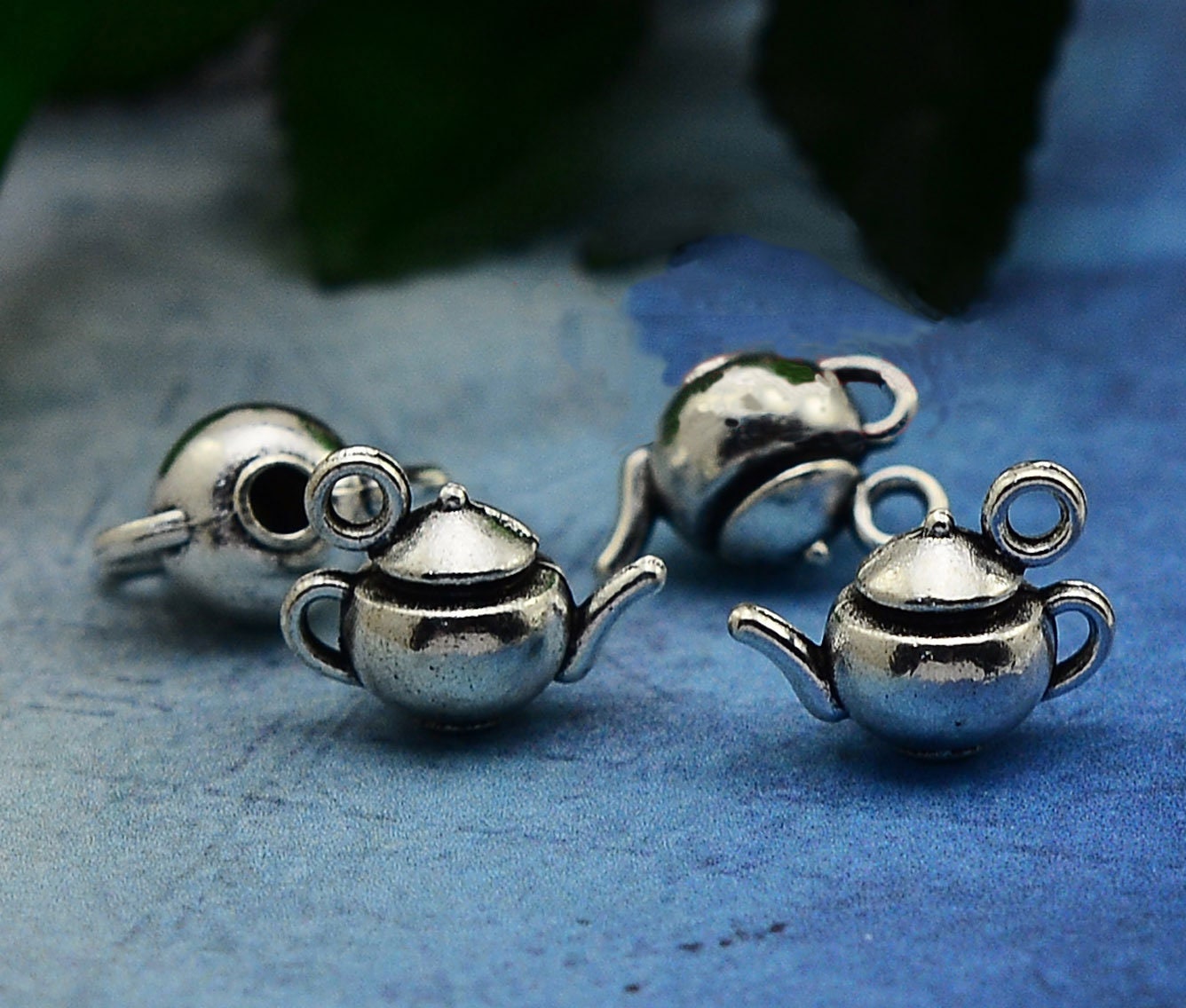 20pcs/lot Teapot charms Antique silver plated 3D Teapot charms Etsy