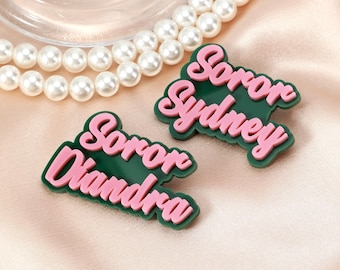 Soror with Custom Name Tags, Personalised Sorority Name Badge, Custom Sister Name Tags, Chapter Meeting Name Tag, Sorority Sister Gifts