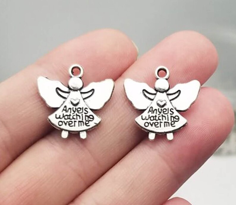 20pcs Angel charms antique silver tone halo angel pendants DIY for jewerly making 19x19mm