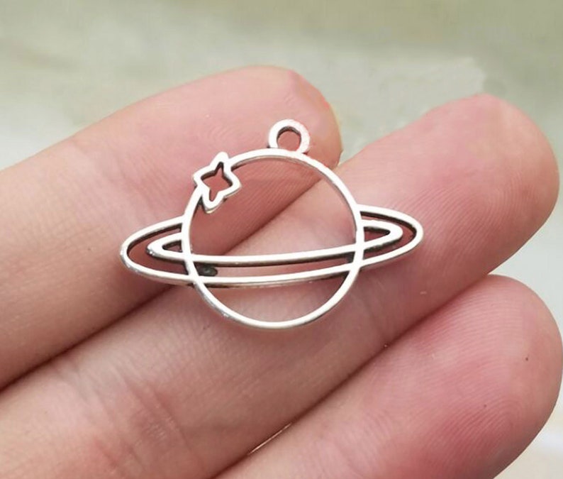 20pcslot planet charms Antique silver plated planet charms pendants DIY supplies Jewelry accessories 27x19mm