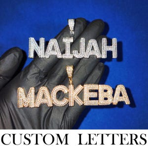 Pingente de letras pequenas de bolha personalizado, colar com placa de identificação em gelo, corrente de hip-hop personalizada, presentes de aniversário para meninos/meninas, presentes de Natal