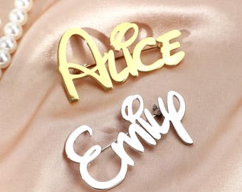 Custom Disney Name Brooch, Personalized Disney Font Lapel Pin, Handmade Name Jewelry, Personalized Gift For Her, Disney Lover Gift