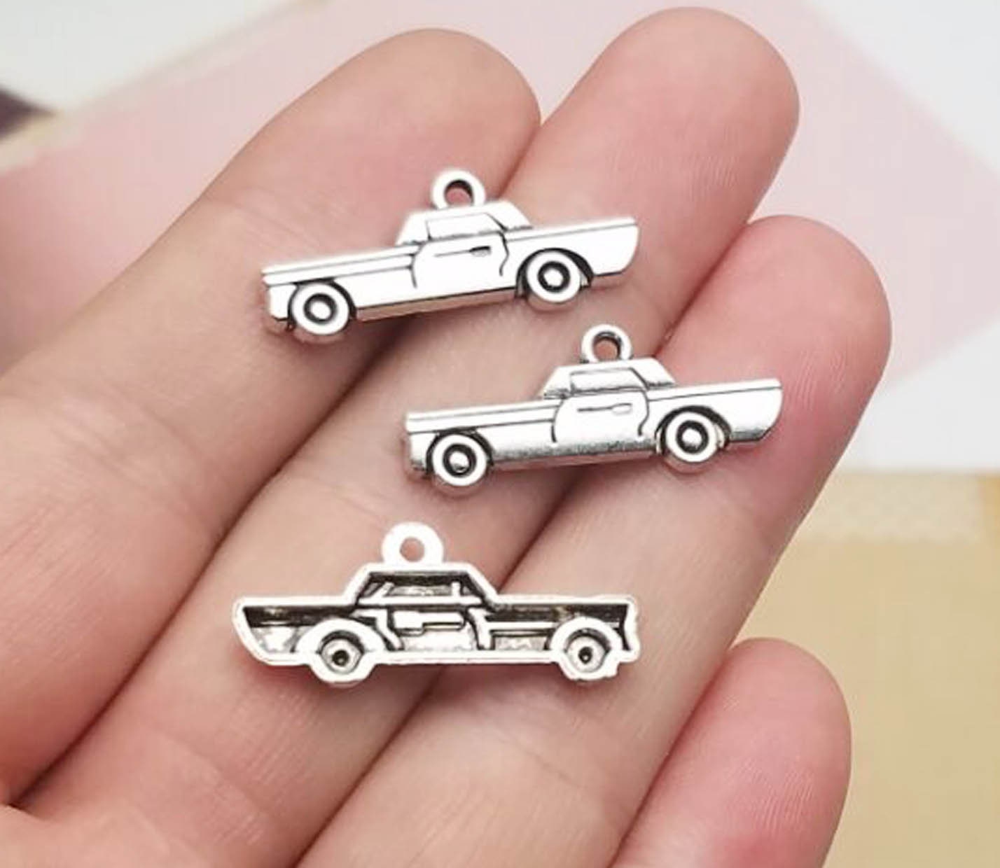 20pcs/lot Car charms Antique Silver Color Plated Pendants | Etsy