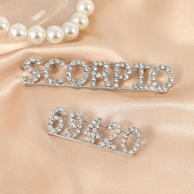 Pin First Two Numbers Custom Numbers Pin, Personalized Numbers&letters Brooch, Monogram Lapel ...