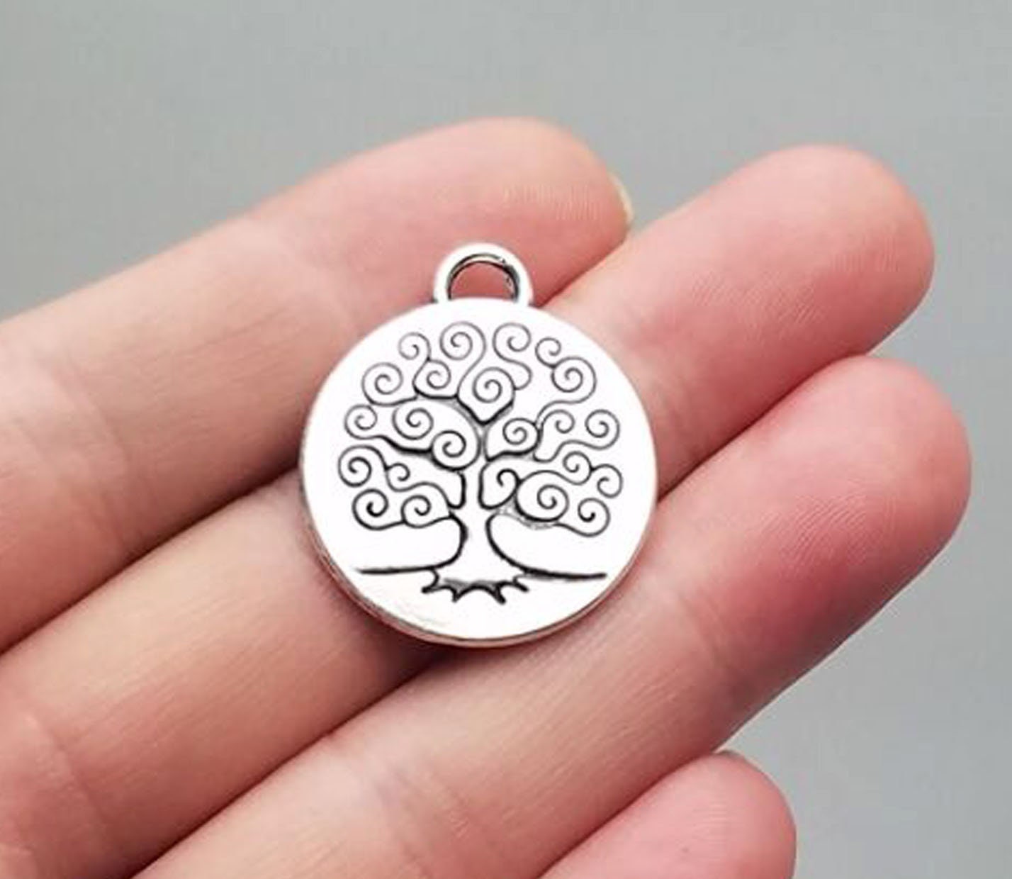 20pcs/lot tree of life charms Antique silver plated double Etsy