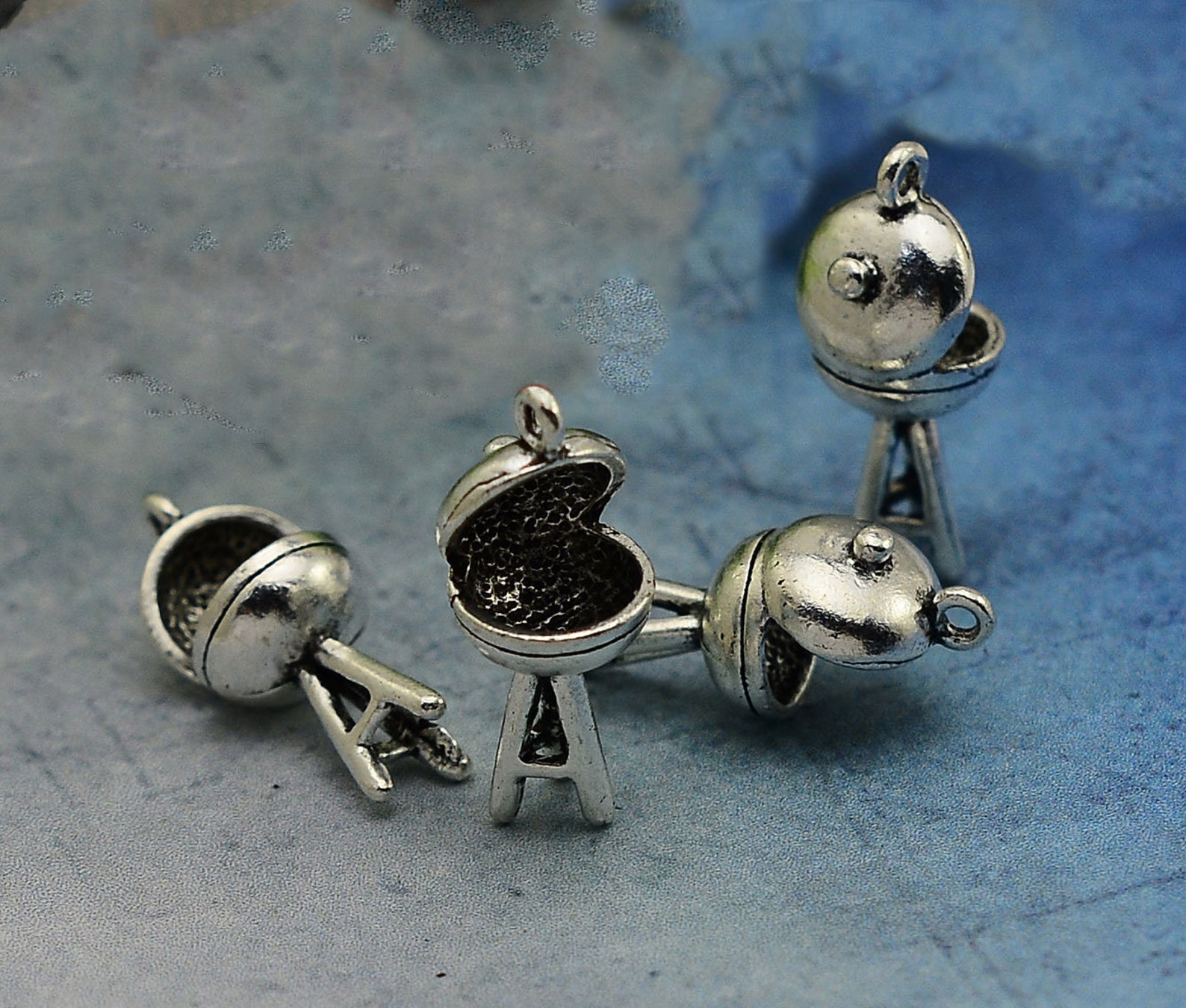 10pcs/lot grill Charms BBQ Grill Charms Silver Color 3D Etsy