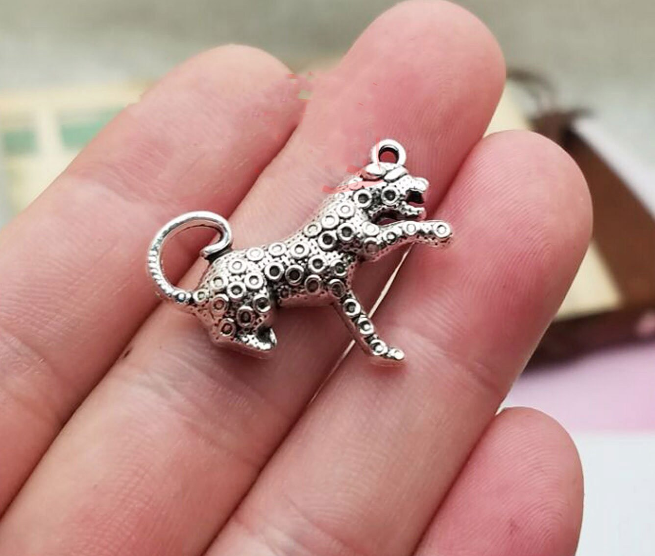 20pcs/lot Leopard charm Antique silver plated Leopard charms Etsy