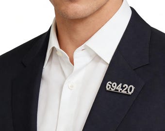 Custom Numbers Pin, Personalized Numbers&Letters Brooch, Monogram Lapel Pin, Anniversary Gifts