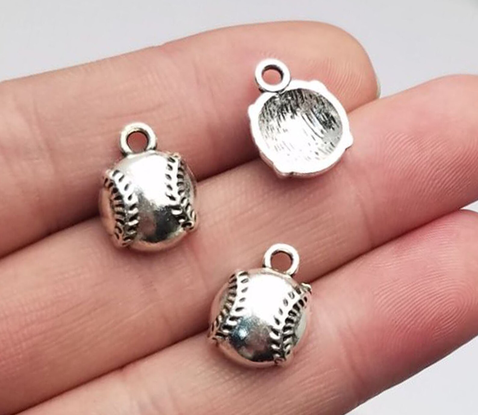 30pcs/lot baseball charms Antique silver plated Baseball Etsy