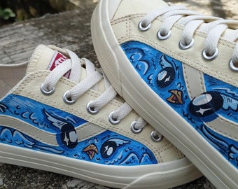 Handbemalte Angry Birds Sneakers: Street Art Cartoon Masterpiece