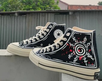 custom hand painted shoes design anime seal jinchuriki street art