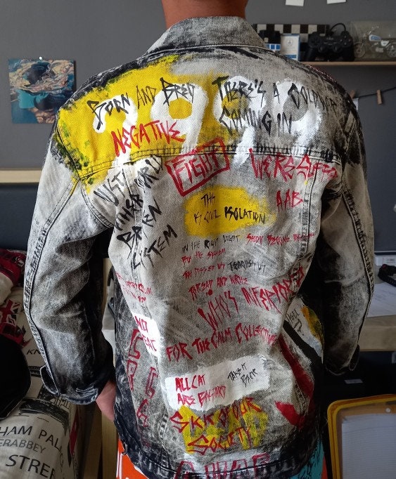 Custom Levis Punk Rock Clothing Aesthetic Jacket Manual - Etsy UK