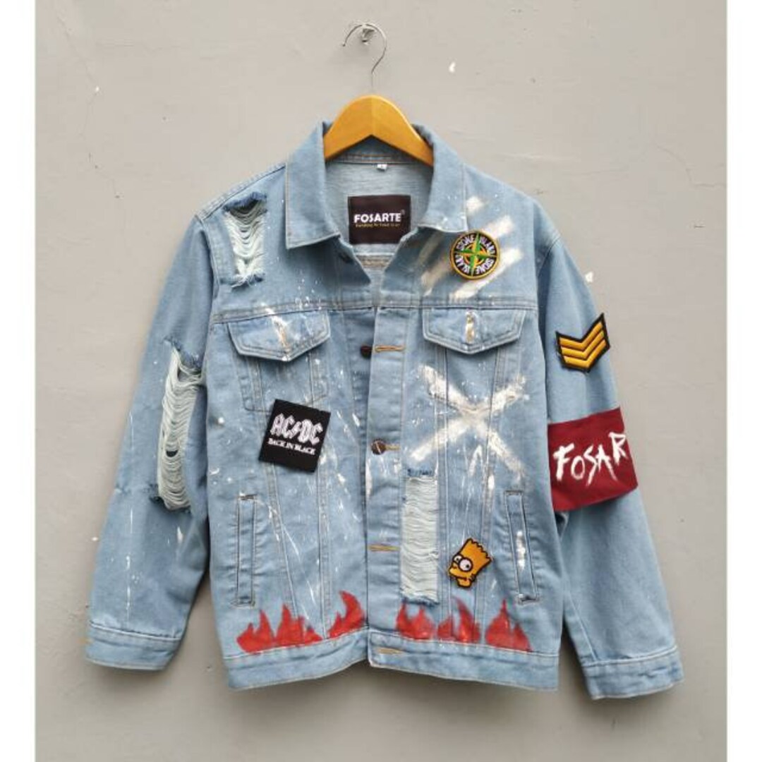 【2plan】Dekki Pigment Blouson Jacket RARE DNM EDIT Light Indigo Embossed Gas Jacket | PacSun