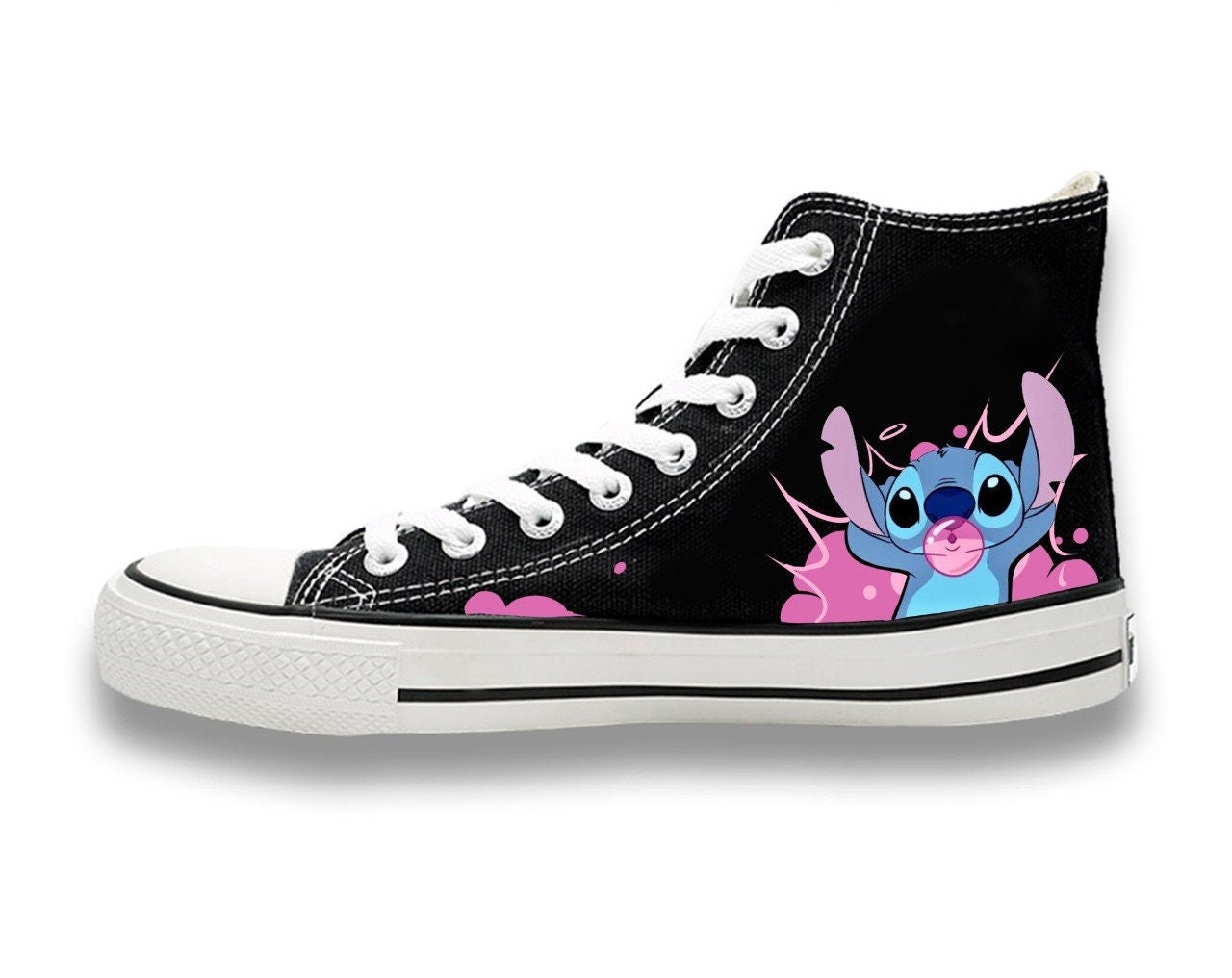 Cute Flower Shoe Design Painted Lilo & Stitch Cartoon Sneakers - Etsy