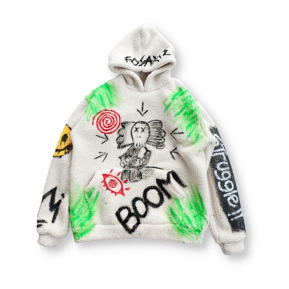 Hand-painted KAWS Character Hoodie - Unique Street Art Fashion - Etsy