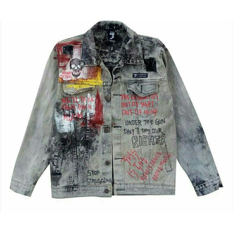 Custom Levis Punk Rock Clothing Aesthetic Jacket Manual - Etsy UK