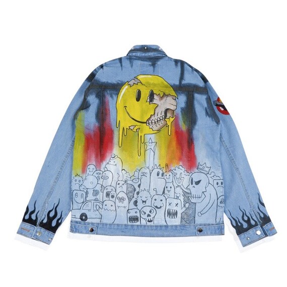 Doodle Art in Denim Jacket Acrylic 