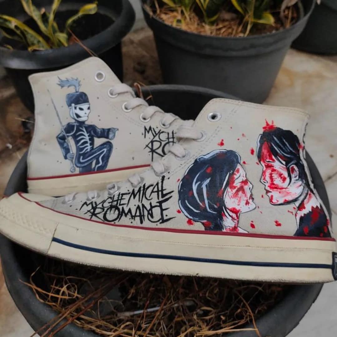 Custom Hand Painted Shoes Design My Chemical Romance Street Art