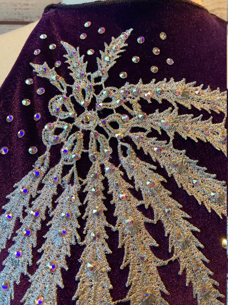 Purple Velvet Leotard with Silver Starburst