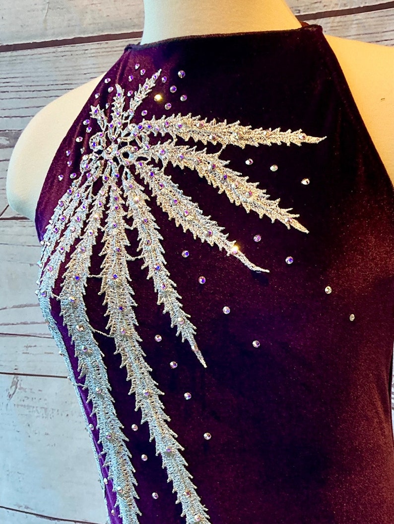 Purple Velvet Leotard with Silver Starburst