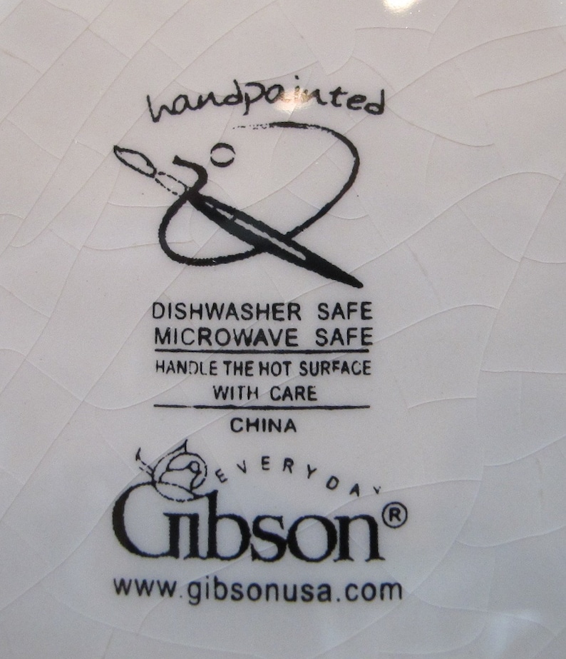 GIBSON, Large Christmas Plate Decorated With Handpainted Poinsettias